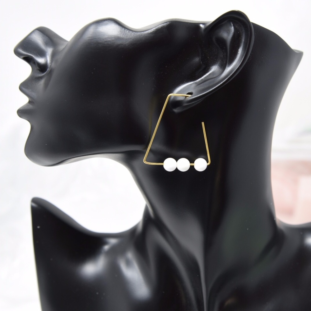 Original Design Handmade Brass Wire Earrings - Picture 4 of 4